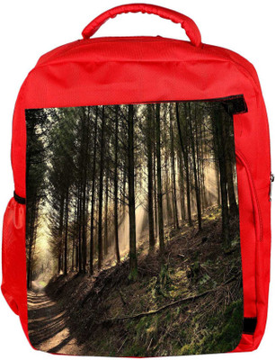 

Snoogg Eco Friendly Canvas Dense Forest Designer Backpack Rucksack School Travel Unisex Casual Canvas Bag Bookbag Satchel 5 L Backpack(Red)