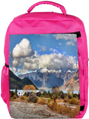 

Snoogg Eco Friendly Canvas White Clouds Designer Backpack Rucksack School Travel Unisex Casual Canvas Bag Bookbag Satchel 5 L Backpack(Pink)