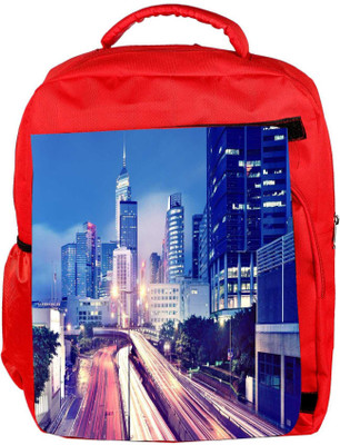 

Snoogg Eco Friendly Canvas Colorful Roads Designer Backpack Rucksack School Travel Unisex Casual Canvas Bag Bookbag Satchel 5 L Backpack(Red)