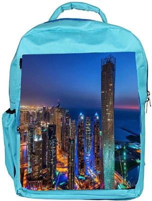 

Snoogg Eco Friendly Canvas Building Lights Designer Backpack Rucksack School Travel Unisex Casual Canvas Bag Bookbag Satchel 5 L Backpack(Blue)
