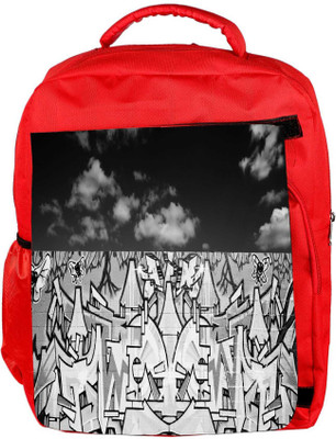 

Snoogg Eco Friendly Canvas Graffiti Black And White Designer Backpack Rucksack School Travel Unisex Casual Canvas Bag Bookbag Satchel 5 L Backpack(Red)