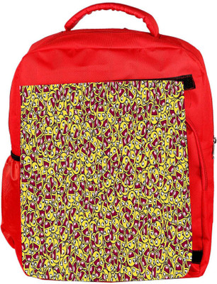 

Snoogg Eco Friendly Canvas Happy Faces Designer Backpack Rucksack School Travel Unisex Casual Canvas Bag Bookbag Satchel 5 L Backpack(Red)