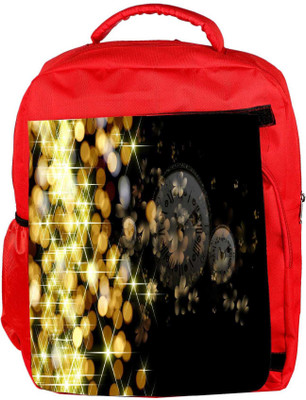 

Snoogg Eco Friendly Canvas Golden Sparkling Designer Backpack Rucksack School Travel Unisex Casual Canvas Bag Bookbag Satchel 5 L Backpack(Red)