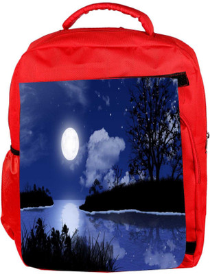 

Snoogg Eco Friendly Canvas Moon Night Designer Backpack Rucksack School Travel Unisex Casual Canvas Bag Bookbag Satchel 5 L Backpack(Red)