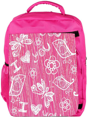 

Snoogg Eco Friendly Canvas I Love You Pink Pattern Designer Backpack Rucksack School Travel Unisex Casual Canvas Bag Bookbag Satchel 5 L Backpack(Pink)