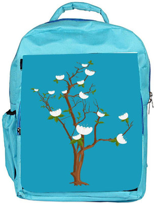 

Snoogg Eco Friendly Canvas White Daisies Branches Backpack Rucksack School Travel Unisex Casual Canvas Bag Bookbag Satchel 5 L Backpack(Blue)