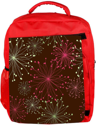 

Snoogg Eco Friendly Canvas Retro Floral Seamless Background Backpack Rucksack School Travel Unisex Casual Canvas Bag Bookbag Satchel 5 L Backpack(Red)