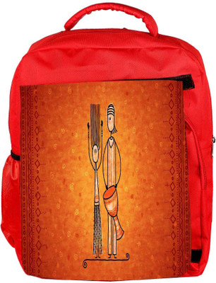 

Snoogg Eco Friendly Canvas Banjo Man Designer Backpack Rucksack School Travel Unisex Casual Canvas Bag Bookbag Satchel 5 L Backpack(Red)