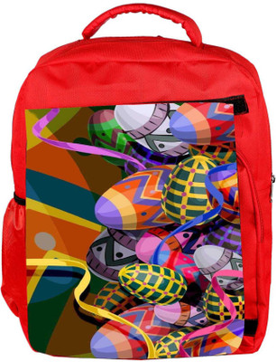 

Snoogg Eco Friendly Canvas Designer Eggs 2474 Backpack Rucksack School Travel Unisex Casual Canvas Bag Bookbag Satchel 5 L Backpack(Red)