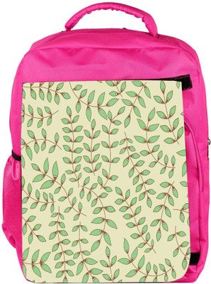 

Snoogg Eco Friendly Canvas Green Leaves Designer Backpack Rucksack School Travel Unisex Casual Canvas Bag Bookbag Satchel 5 L Backpack(Pink)