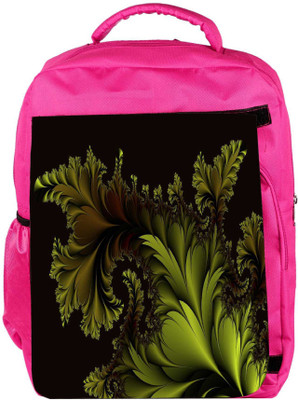 

Snoogg Eco Friendly Canvas Fractal Leaf Abstract Designer Backpack Rucksack School Travel Unisex Casual Canvas Bag Bookbag Satchel 5 L Backpack(Pink)