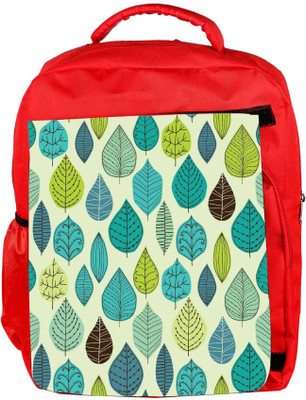 

Snoogg Eco Friendly Canvas Dark Blue Leaves Designer Backpack Rucksack School Travel Unisex Casual Canvas Bag Bookbag Satchel 5 L Backpack(Red)