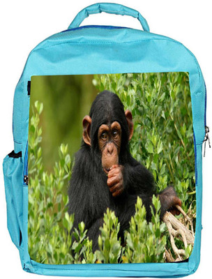 

Snoogg Eco Friendly Canvas Cute Chimpanese Designer Backpack Rucksack School Travel Unisex Casual Canvas Bag Bookbag Satchel 5 L Backpack(Blue)