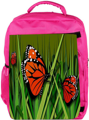 

Snoogg Eco Friendly Canvas Butterflies Designer Backpack Rucksack School Travel Unisex Casual Canvas Bag Bookbag Satchel 5 L Backpack(Pink)