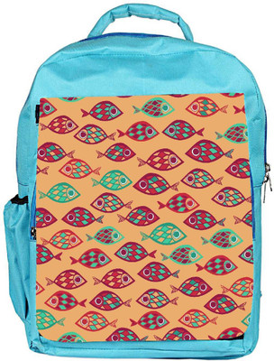 

Snoogg Eco Friendly Canvas Multicolor Fishes Designer Backpack Rucksack School Travel Unisex Casual Canvas Bag Bookbag Satchel 5 L Backpack(Blue)