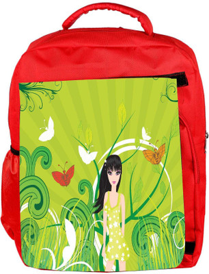 

Snoogg Eco Friendly Canvas Abstract Illustration Backpack Rucksack School Travel Unisex Casual Canvas Bag Bookbag Satchel 5 L Backpack(Red)