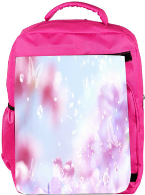 

Snoogg Eco Friendly Canvas Sparkling Butterflies Designer Backpack Rucksack School Travel Unisex Casual Canvas Bag Bookbag Satchel 5 L Backpack(Pink)