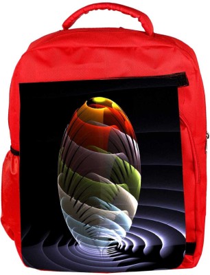 

Snoogg Eco Friendly Canvas Waves Globe Designer Backpack Rucksack School Travel Unisex Casual Canvas Bag Bookbag Satchel 5 L Backpack(Red)