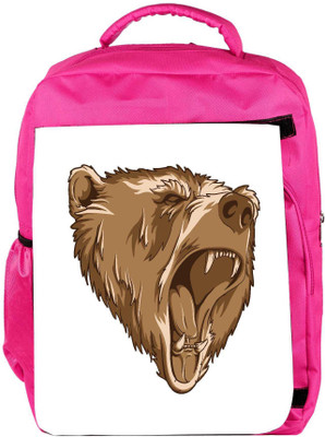 

Snoogg Eco Friendly Canvas Vector Grizzly Bear Backpack Rucksack School Travel Unisex Casual Canvas Bag Bookbag Satchel 5 L Backpack(Pink)