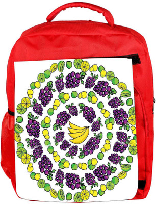 

Snoogg Eco Friendly Canvas Multiple Fruits Designer Backpack Rucksack School Travel Unisex Casual Canvas Bag Bookbag Satchel 5 L Backpack(Red)