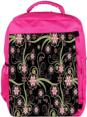 

Snoogg Eco Friendly Canvas Abstract Flowers In Black Designer Backpack Rucksack School Travel Unisex Casual Canvas Bag Bookbag Satchel 5 L Backpack(Pink)