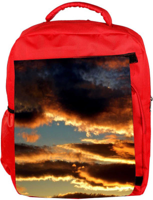 

Snoogg Eco Friendly Canvas Evening Clouds In Sky Background Backpack Rucksack School Travel Unisex Casual Canvas Bag Bookbag Satchel 5 L Backpack(Red)