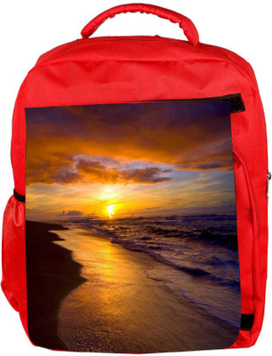 

Snoogg Eco Friendly Canvas Sea Summer Designer Backpack Rucksack School Travel Unisex Casual Canvas Bag Bookbag Satchel 5 L Backpack(Red)
