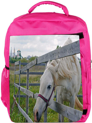

Snoogg Eco Friendly Canvas White Horse Designer Backpack Rucksack School Travel Unisex Casual Canvas Bag Bookbag Satchel 5 L Backpack(Pink)