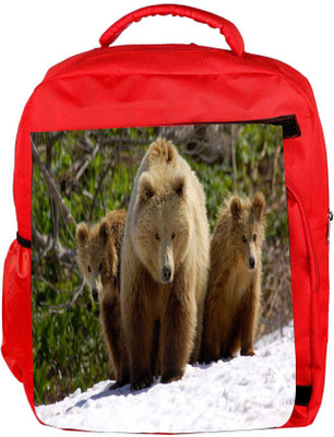 

Snoogg Eco Friendly Canvas Three Bears Designer Backpack Rucksack School Travel Unisex Casual Canvas Bag Bookbag Satchel 5 L Backpack(Red)