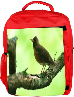 

Snoogg Eco Friendly Canvas Unique Sparrow Designer Backpack Rucksack School Travel Unisex Casual Canvas Bag Bookbag Satchel 5 L Backpack(Red)