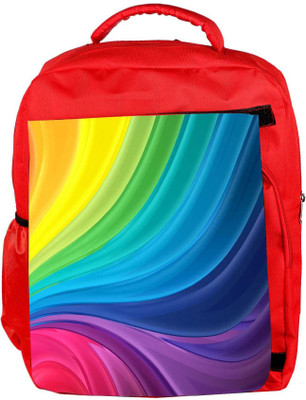 

Snoogg Eco Friendly Canvas Abstract Rainbow Flow Designer Backpack Rucksack School Travel Unisex Casual Canvas Bag Bookbag Satchel 5 L Backpack(Red)
