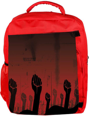 

Snoogg Eco Friendly Canvas Revolution Hand Designer Backpack Rucksack School Travel Unisex Casual Canvas Bag Bookbag Satchel 5 L Backpack(Red)
