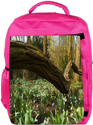 

Snoogg Eco Friendly Canvas Long Branch Tree Designer Backpack Rucksack School Travel Unisex Casual Canvas Bag Bookbag Satchel 5 L Backpack(Pink)