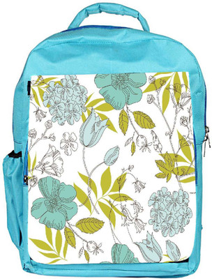 

Snoogg Eco Friendly Canvas Green Leaves White Designer Backpack Rucksack School Travel Unisex Casual Canvas Bag Bookbag Satchel 5 L Backpack(Blue)