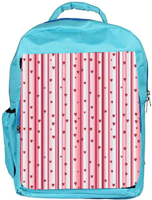 

Snoogg Eco Friendly Canvas Small Hearts Red Strips Designer Backpack Rucksack School Travel Unisex Casual Canvas Bag Bookbag Satchel 5 L Backpack(Blue)