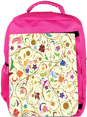 

Snoogg Eco Friendly Canvas Colorful Floral Designer Backpack Rucksack School Travel Unisex Casual Canvas Bag Bookbag Satchel 5 L Backpack(Pink)