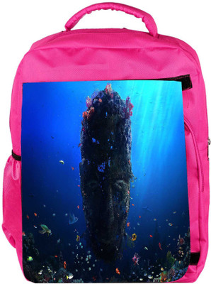 

Snoogg Eco Friendly Canvas Under Sea Face Designer Backpack Rucksack School Travel Unisex Casual Canvas Bag Bookbag Satchel 5 L Backpack(Pink)