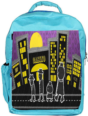 

Snoogg Eco Friendly Canvas Walking In Front Of The Casino 2728 Backpack Rucksack School Travel Unisex Casual Canvas Bag Bookbag Satchel 5 L Backpack(Blue)