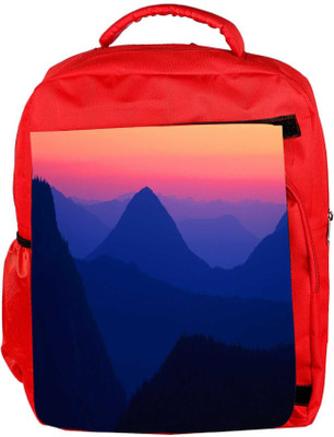 

Snoogg Eco Friendly Canvas Mountain Nite View Designer Backpack Rucksack School Travel Unisex Casual Canvas Bag Bookbag Satchel 5 L Backpack(Red)