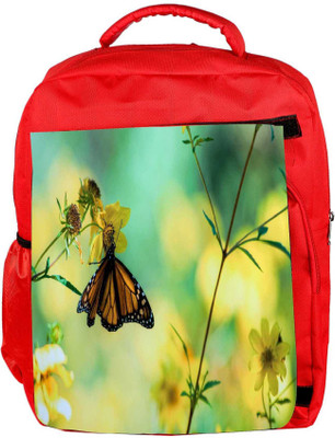

Snoogg Eco Friendly Canvas Chetah Butterfly Designer Backpack Rucksack School Travel Unisex Casual Canvas Bag Bookbag Satchel 5 L Backpack(Red)