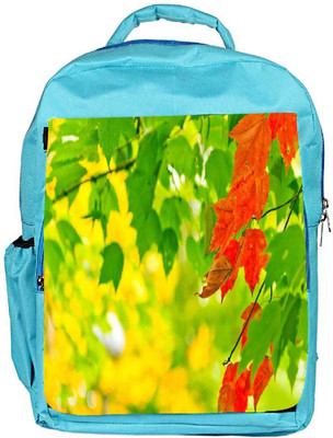 

Snoogg Eco Friendly Canvas Red Leaves On Tree Designer Backpack Rucksack School Travel Unisex Casual Canvas Bag Bookbag Satchel 5 L Backpack(Blue)