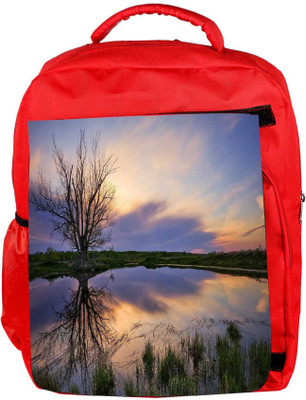 

Snoogg Eco Friendly Canvas Trees Without Leaves Designer Backpack Rucksack School Travel Unisex Casual Canvas Bag Bookbag Satchel 5 L Backpack(Red)
