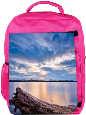 

Snoogg Eco Friendly Canvas Sea And Broken Wood Designer Backpack Rucksack School Travel Unisex Casual Canvas Bag Bookbag Satchel 5 L Backpack(Pink)