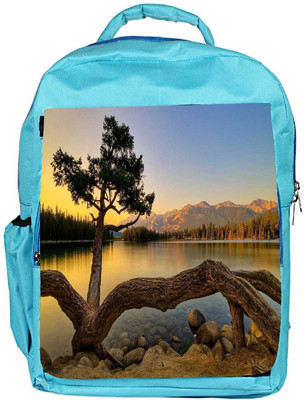 

Snoogg Eco Friendly Canvas Zig Zag Tree Designer Backpack Rucksack School Travel Unisex Casual Canvas Bag Bookbag Satchel 5 L Backpack(Blue)
