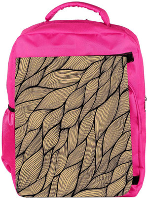 

Snoogg Eco Friendly Canvas Cream Leaves Pattern Designer Backpack Rucksack School Travel Unisex Casual Canvas Bag Bookbag Satchel 5 L Backpack(Pink)