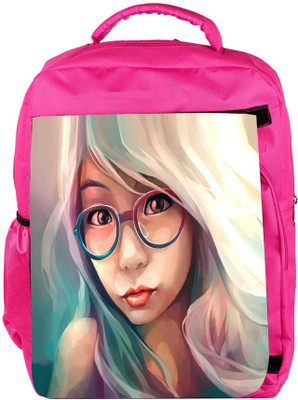 

Snoogg Eco Friendly Canvas Hipster Girl 2853 Backpack Rucksack School Travel Unisex Casual Canvas Bag Bookbag Satchel 5 L Backpack(Pink)