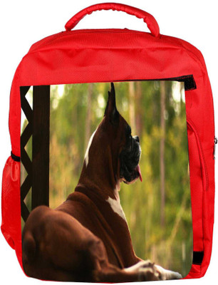 

Snoogg Eco Friendly Canvas Dog Sitting Designer Backpack Rucksack School Travel Unisex Casual Canvas Bag Bookbag Satchel 5 L Backpack(Red)