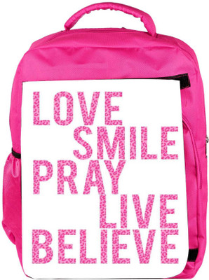 

Snoogg Eco Friendly Canvas Live Believe Backpack Rucksack School Travel Unisex Casual Canvas Bag Bookbag Satchel 5 L Backpack(Pink)