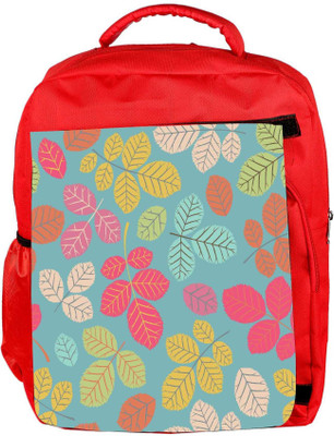 

Snoogg Eco Friendly Canvas Colorful Leaves Designer Backpack Rucksack School Travel Unisex Casual Canvas Bag Bookbag Satchel 5 L Backpack(Red)