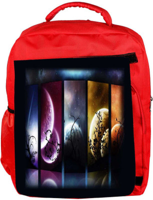 

Snoogg Eco Friendly Canvas Planets And Moon Slides 2684 Backpack Rucksack School Travel Unisex Casual Canvas Bag Bookbag Satchel 5 L Backpack(Red)